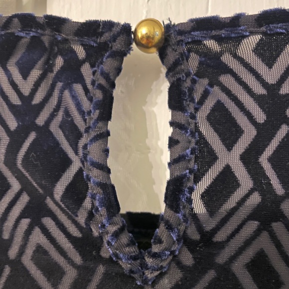 Ralph Lauren Velvety Blue Blouse with Peplum Waist - Picture 8 of 9